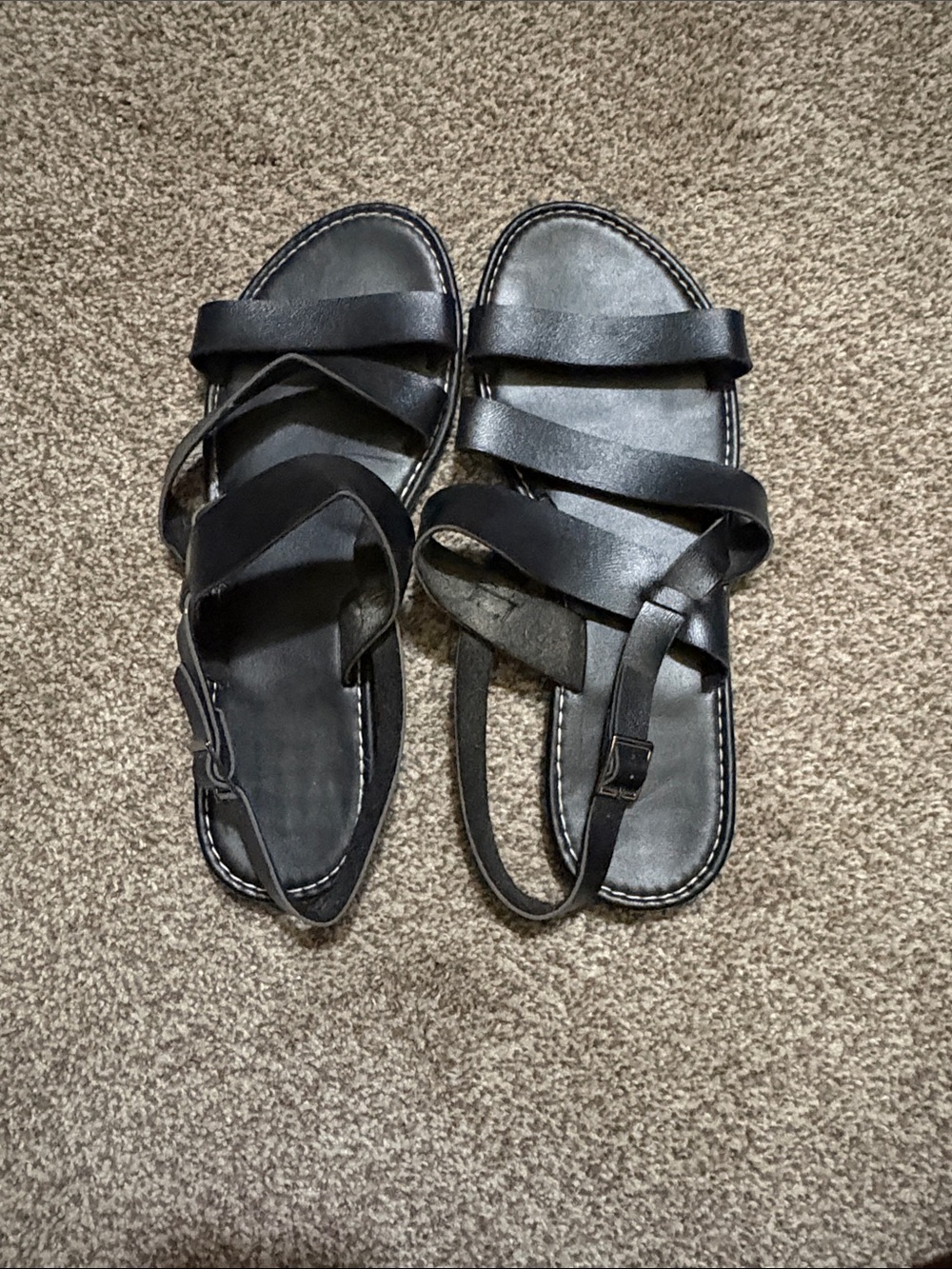 SHEIN Women’s Black Multi-Strap Buckle Sandals